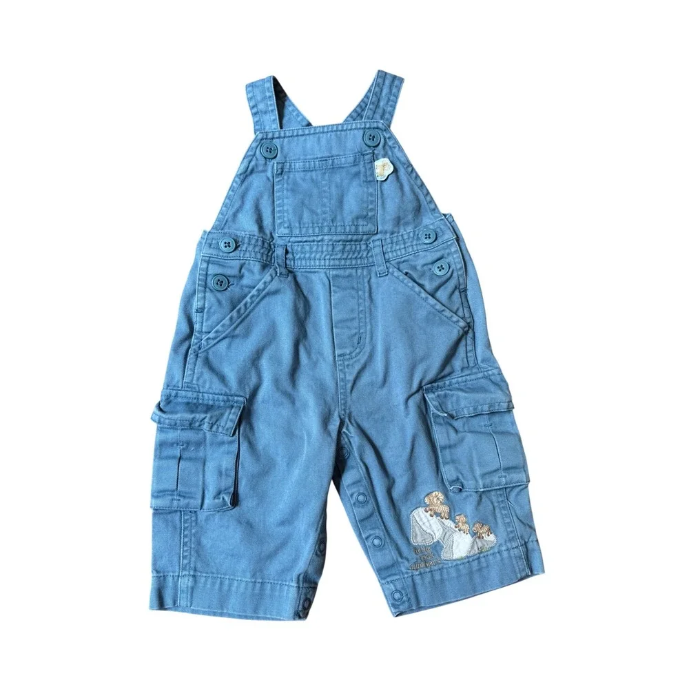 Gymboree Overalls Kids Blue Cargo Little Rock Climbers Cotton SIZE 0-3 Months